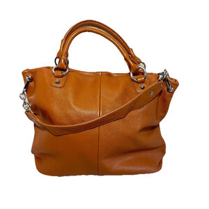 HESHE Brown Pebbled Leather Hobo Satchel Purse Tote Handbag Shoulder Bag